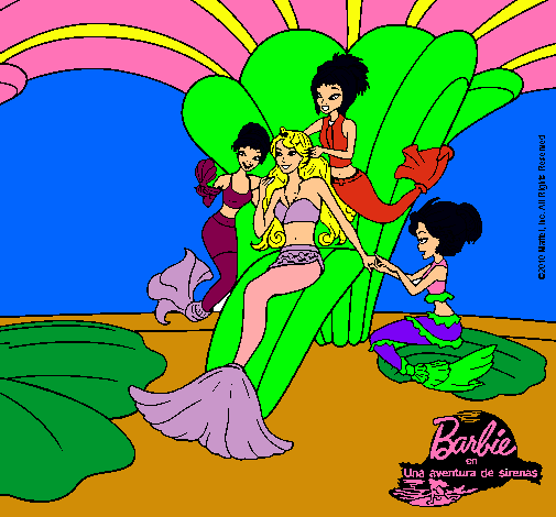 Dibujo Barbie princesa sirena pintado por zhamaka