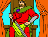 Dibujo Caballero rey pintado por tricosa