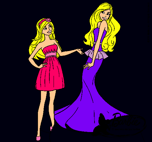 Dibujo Barbie estrena vestido pintado por Amyluz