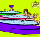 Dibujo Barbie y sus amigas en el jacuzzi pintado por melina601