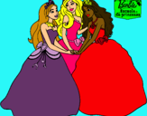 Dibujo Barbie y sus amigas princesas pintado por natiit