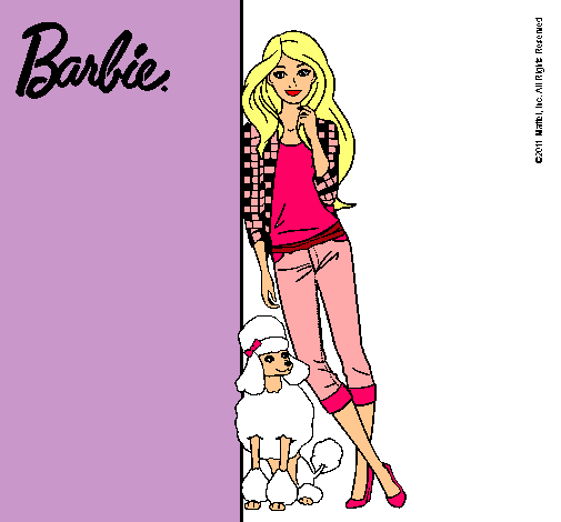 Barbie con cazadora de cuadros