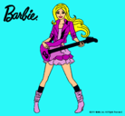 Dibujo Barbie guitarrista pintado por nicaela