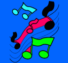 Dibujo Notas en la escala musical pintado por poppy