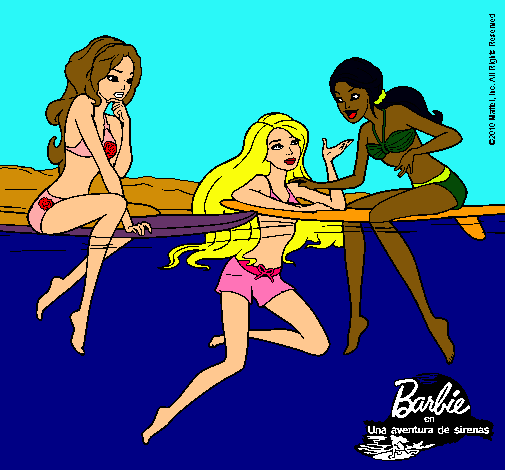 Dibujo Barbie y sus amigas pintado por dominique1