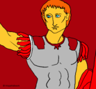 Dibujo Escultura del César pintado por pilatos 