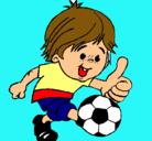 Dibujo Chico jugando a fútbol pintado por Lolitarce
