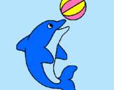 Dibujo Delfín jugando con una pelota pintado por walen