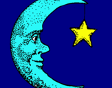 Dibujo Luna y estrella pintado por palomai