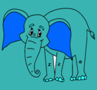 Dibujo Elefante feliz pintado por elefant