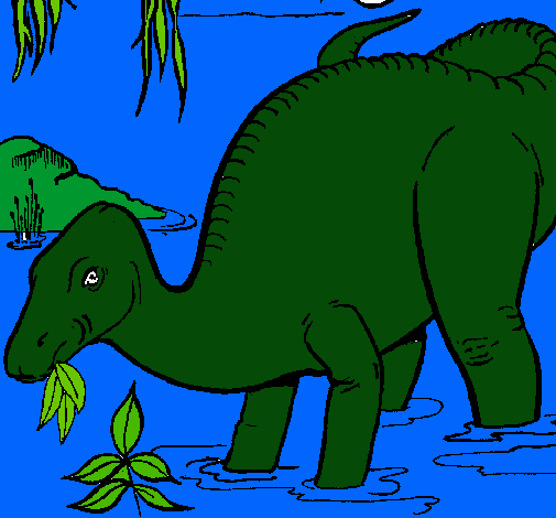 Dibujo Dinosaurio comiendo pintado por luUpitha