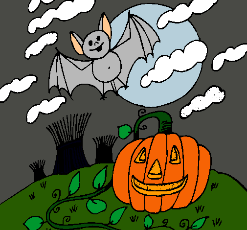 Dibujo Paisaje de Halloween pintado por valen10