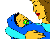 Dibujo Madre con su bebe II pintado por MELIZHITAH