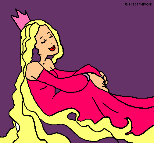 Dibujo Princesa relajada pintado por aprilbara