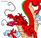 Dibujo Dragón japonés pintado por pilatos 