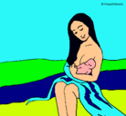 Dibujo Madre con su bebe pintado por 3093jhef