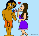 Dibujo Jóvenes mayas enamorados pintado por paopink8