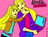 Dibujo El nuevo portátil de Barbie pintado por frutillita