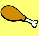 Dibujo Muslito de pollo pintado por alancini