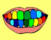 Dibujo Boca y dientes pintado por milanesa