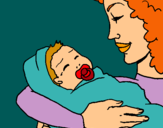 Dibujo Madre con su bebe II pintado por 33333335