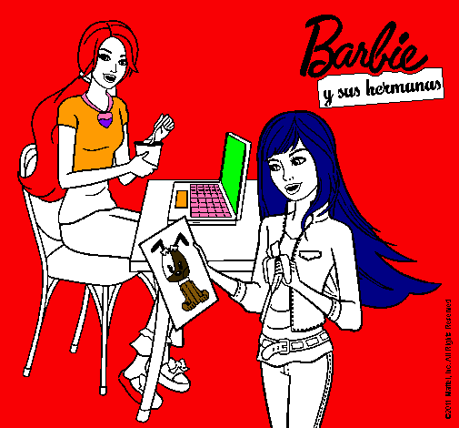 Barbie y su hermana merendando