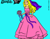 Dibujo Barbie vestida de novia pintado por TIFFY