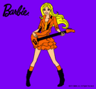 Dibujo Barbie guitarrista pintado por amalia