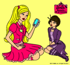 Dibujo Barbie con el teléfono móvil pintado por channaaanii