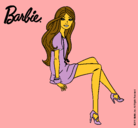 Dibujo Barbie sentada pintado por abcdefghijkl