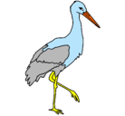 Dibujo Cigüeña pintado por patos