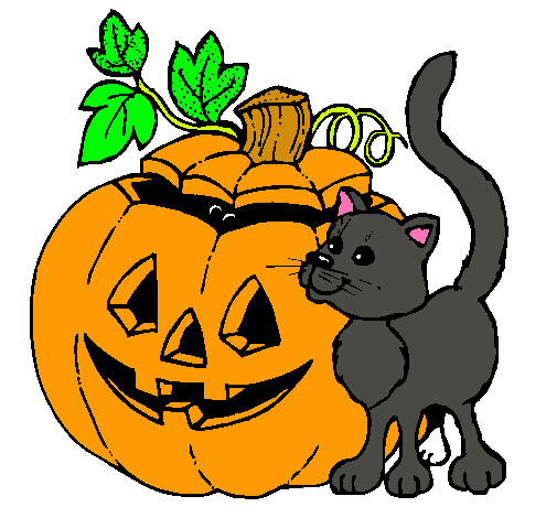 Calabaza y gato