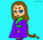 Dibujo Princesa con kimono pintado por CAROLIB