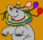 Dibujo Elefante con 3 globos pintado por liznis