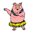 Dibujo Cerdo hawaiano pintado por nancyfabia