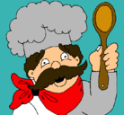 Dibujo Chef con bigote pintado por jajaja11