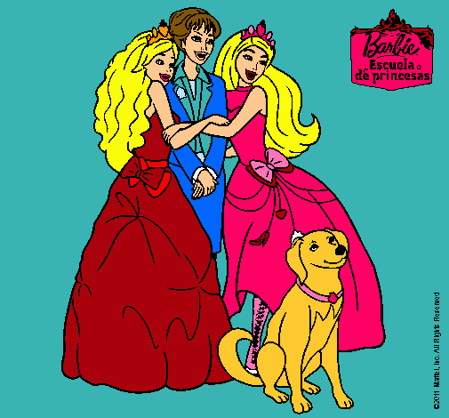 Dibujo Barbie feliz, es princesa pintado por jessica1