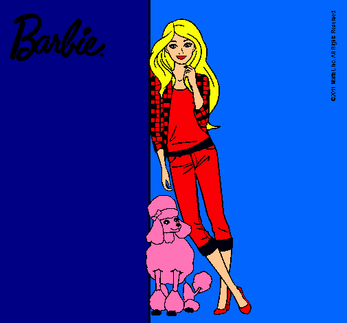 Barbie con cazadora de cuadros