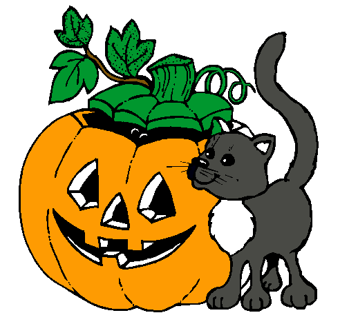 Calabaza y gato