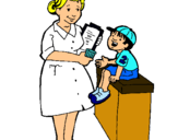 Dibujo Enfermera y niño pintado por Lolitarce