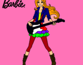 Dibujo Barbie guitarrista pintado por tututu