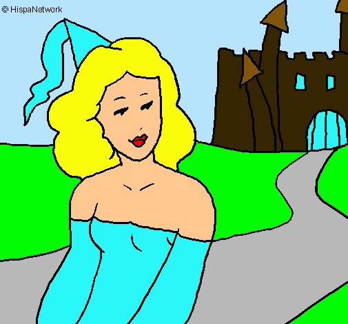 Dibujo Princesa y castillo pintado por geriital