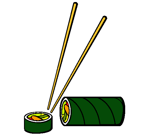 Dibujo Sushi pintado por ainaparejo