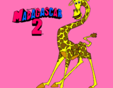 Dibujo Madagascar 2 Melman pintado por alcachofa