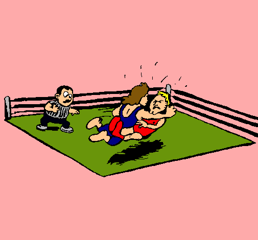 Dibujo Lucha en el ring pintado por dominique1