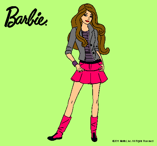 Dibujo Barbie juvenil pintado por ainho