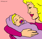 Dibujo Madre con su bebe II pintado por Lolitarce