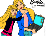 Dibujo El nuevo portátil de Barbie pintado por micaela12