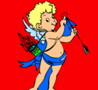 Dibujo Cupido pintado por alas