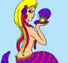 Dibujo Sirena y perla pintado por malena20